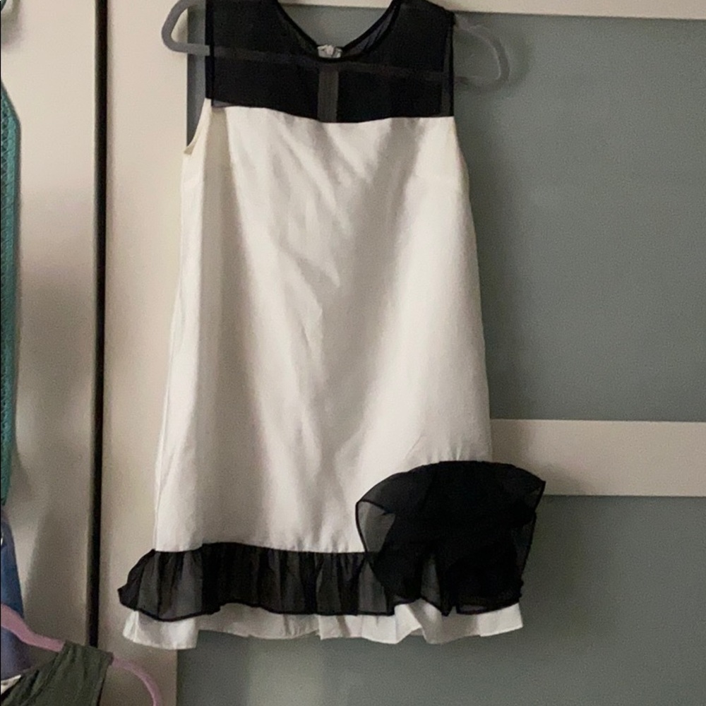 White/Black Lined Dress